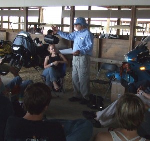 David works with Camp GEARS students at the BMW MOA National Rally.