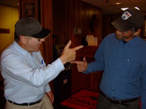 Two of the best: David Hough and Paul Glaves share a light moment.